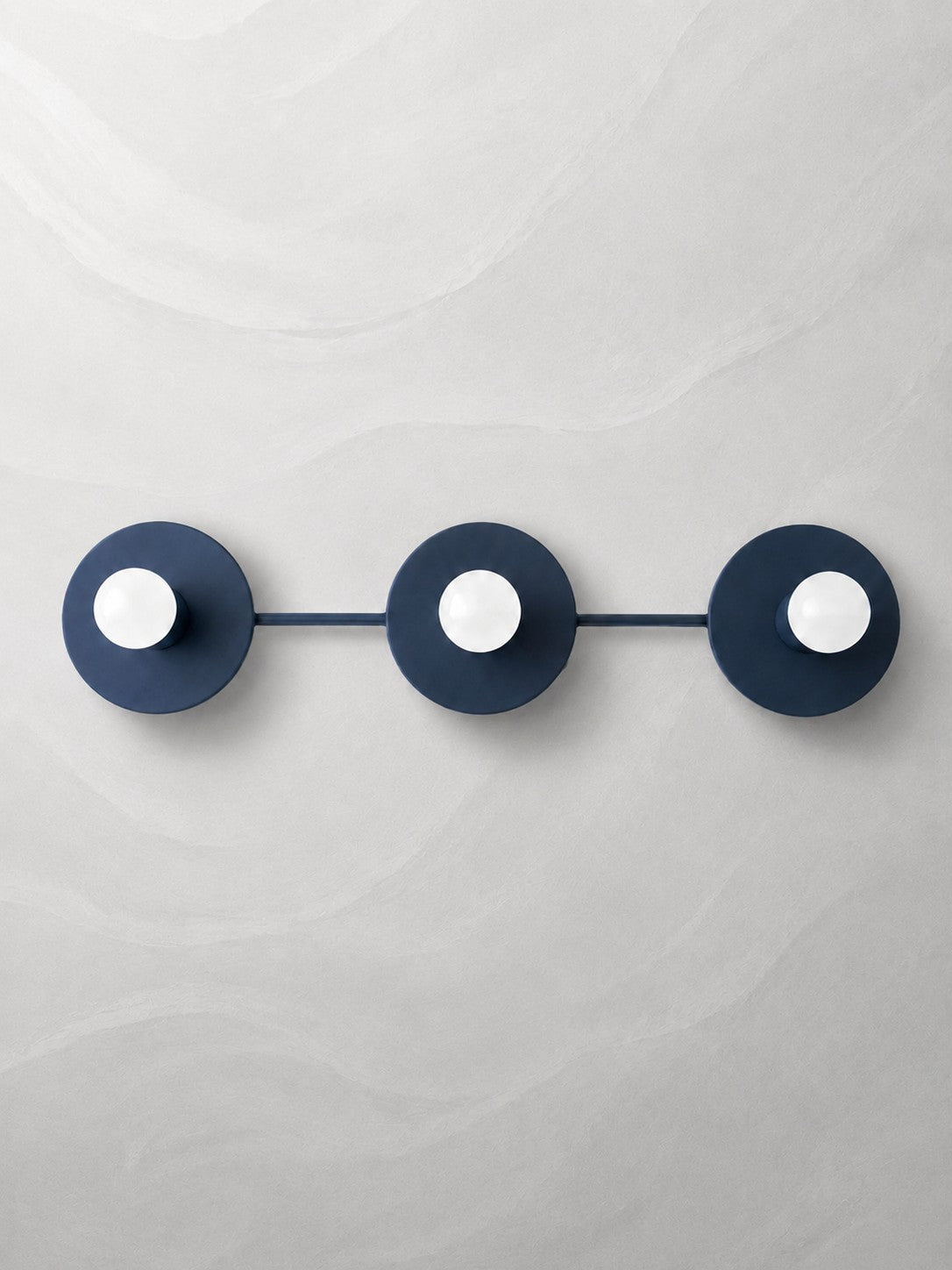Minimal 3 Light Vanity Wall Sconce – Metal Round Disc Bathroom Mirror Light