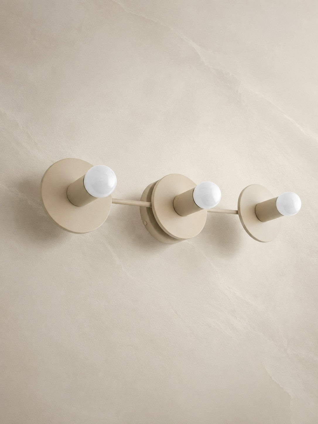 Minimal 3 Light Vanity Wall Sconce – Metal Round Disc Bathroom Mirror Light