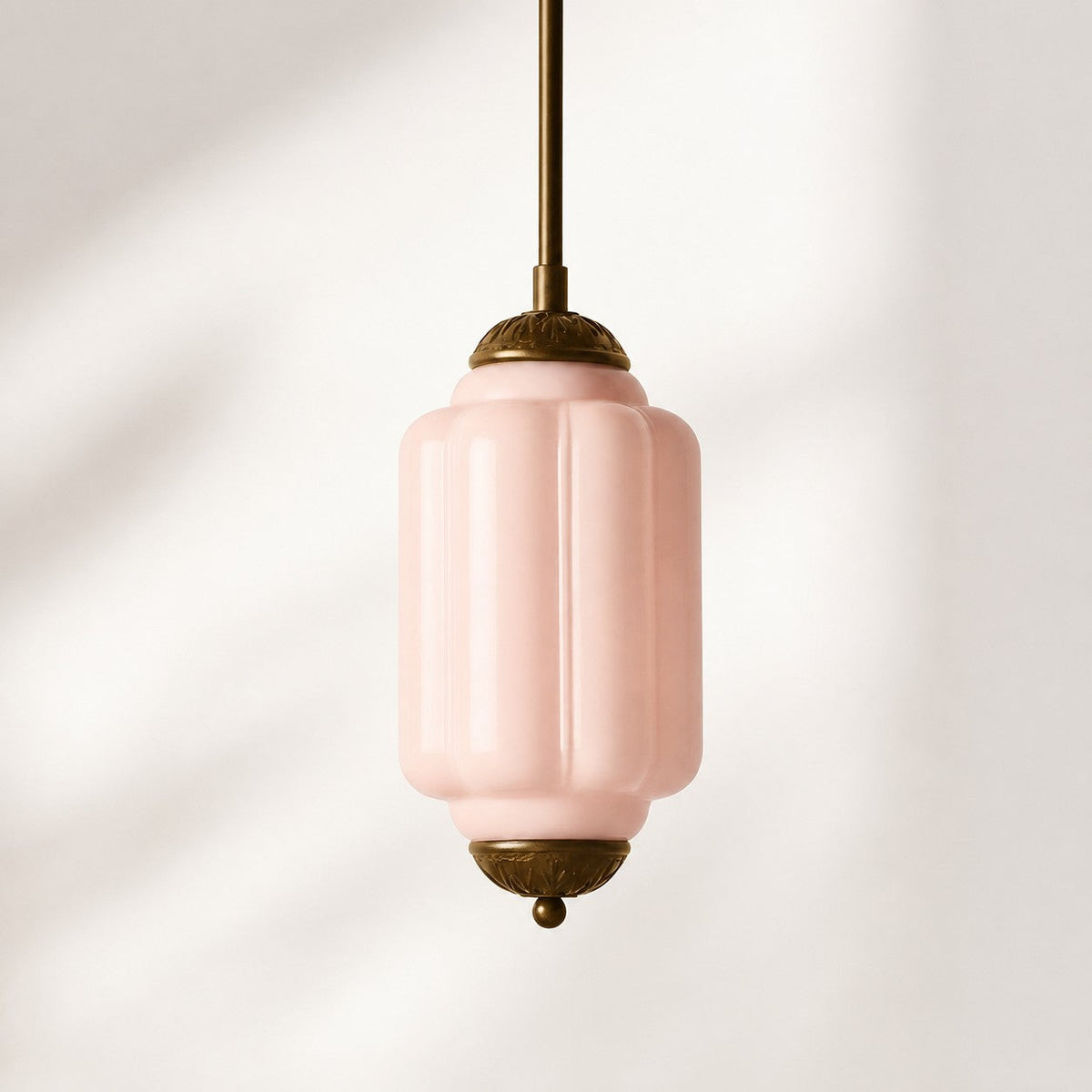 Vintage Scalloped Milk Glass Pendant - Modern Accent Light for Kitchen and Bedroom