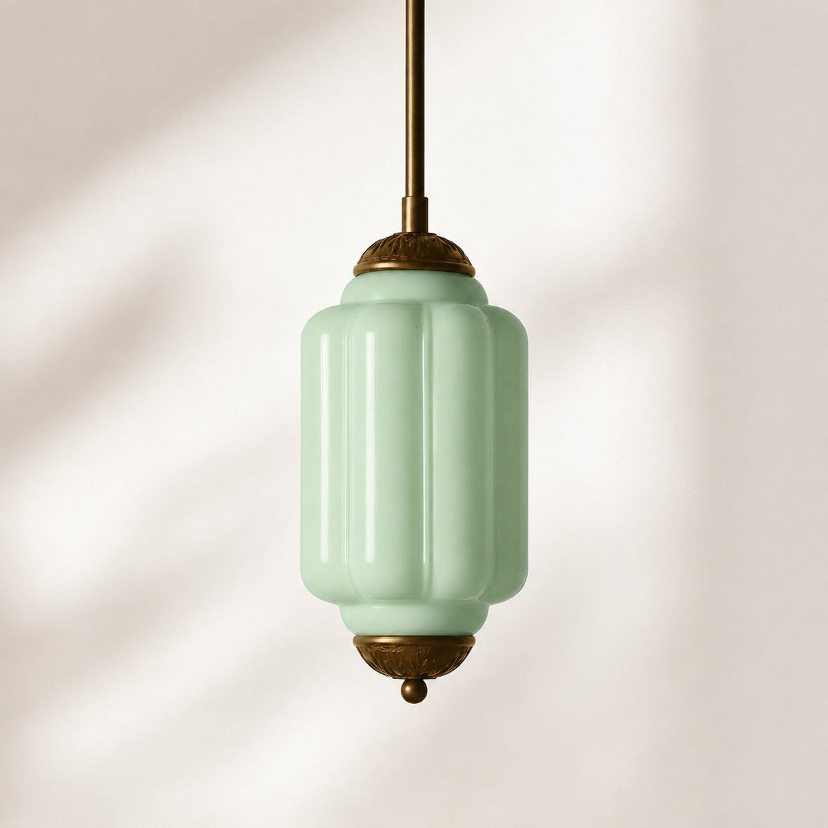 Vintage Scalloped Milk Glass Pendant - Modern Accent Light for Kitchen and Bedroom