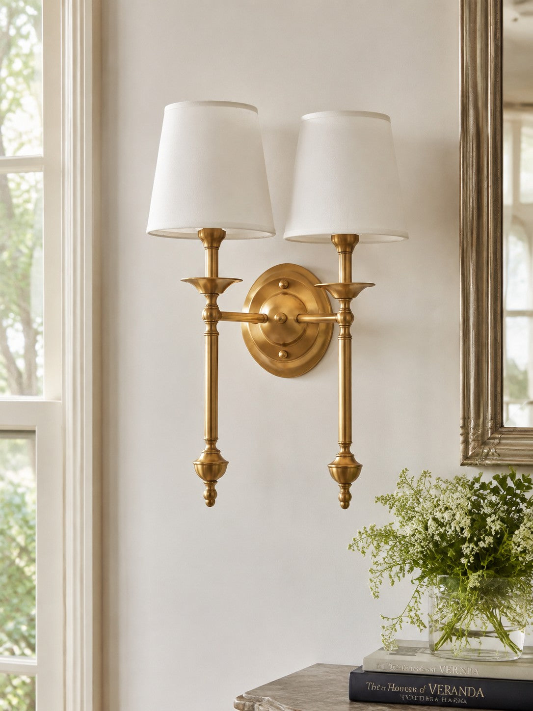 Fabric Shade Wall Sconce in Antique Copper - Vintage Luxury Light for Interiors