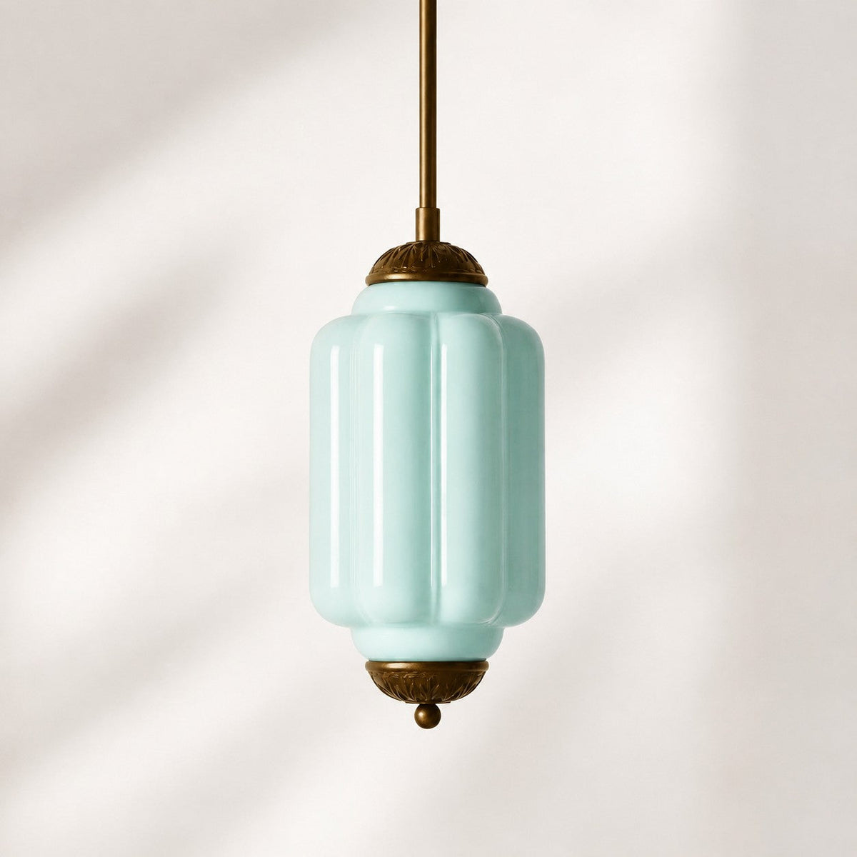 Vintage Scalloped Milk Glass Pendant - Modern Accent Light for Kitchen and Bedroom