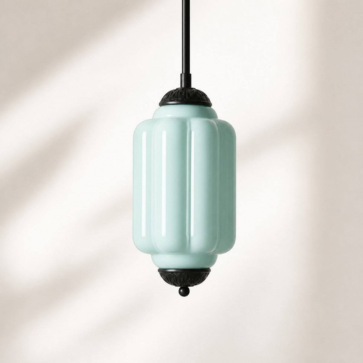 Vintage Scalloped Milk Glass Pendant - Modern Accent Light for Kitchen and Bedroom