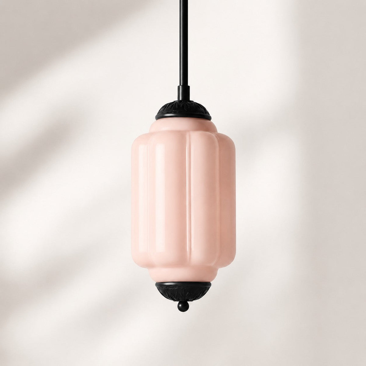 Vintage Scalloped Milk Glass Pendant - Modern Accent Light for Kitchen and Bedroom