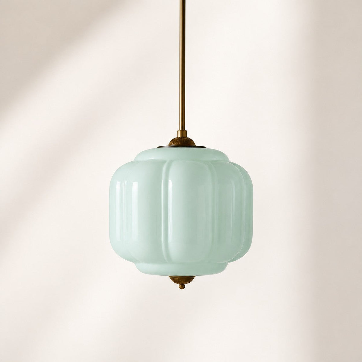Vintage Scalloped Milk Glass Pendant - Modern Accent Light for Kitchen and Bedroom