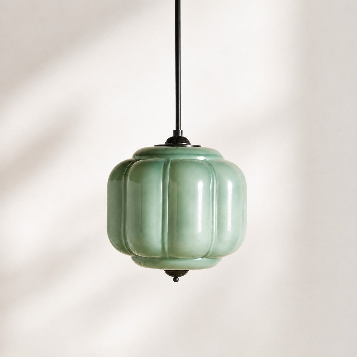 Vintage Scalloped Milk Glass Pendant - Modern Accent Light for Kitchen and Bedroom