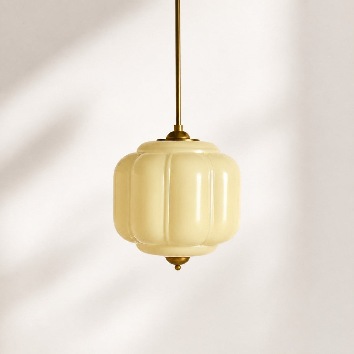 Vintage Scalloped Milk Glass Pendant - Modern Accent Light for Kitchen and Bedroom