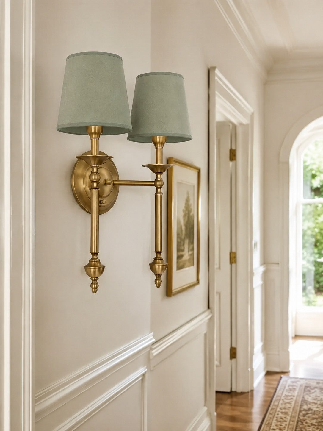 Fabric Shade Wall Sconce in Antique Copper - Vintage Luxury Light for Interiors