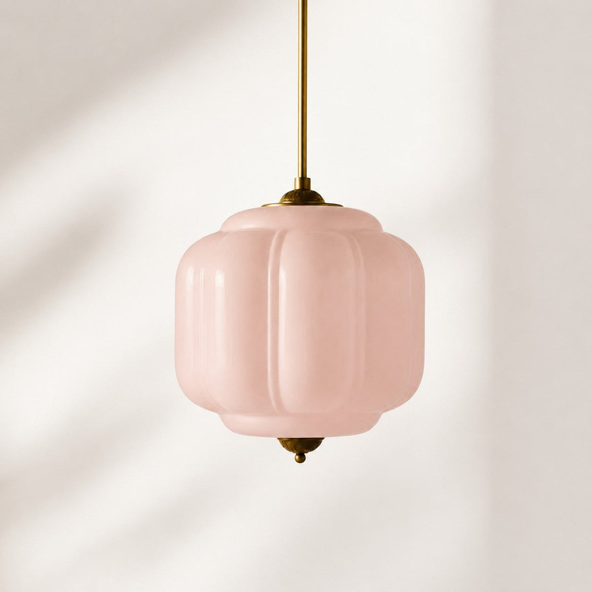 Vintage Scalloped Milk Glass Pendant - Modern Accent Light for Kitchen and Bedroom