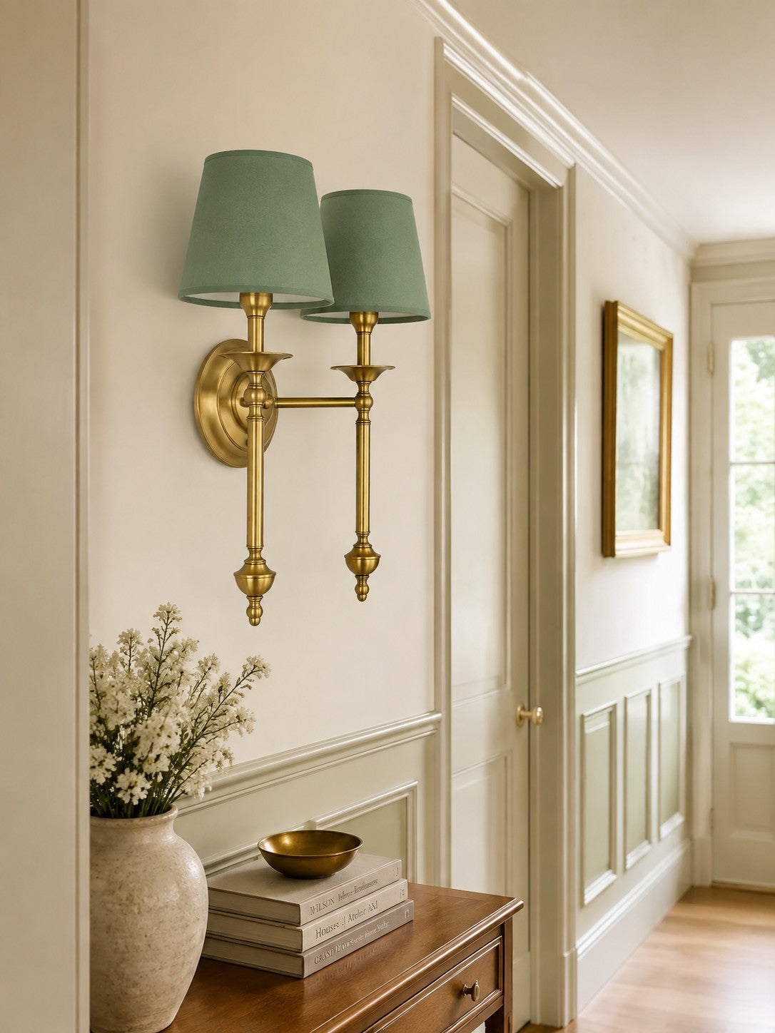 Fabric Shade Wall Sconce in Antique Copper - Vintage Luxury Light for Interiors