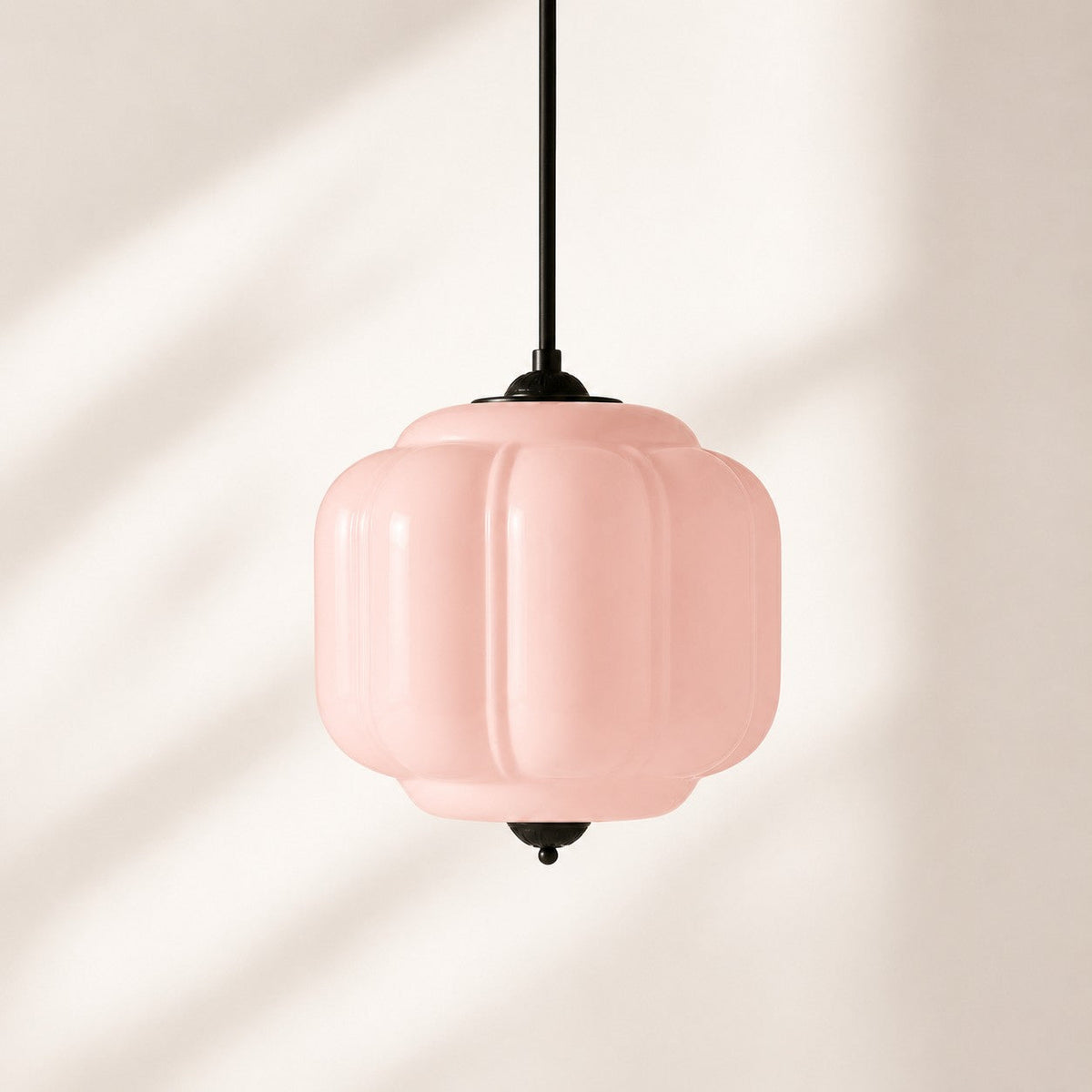Vintage Scalloped Milk Glass Pendant - Modern Accent Light for Kitchen and Bedroom