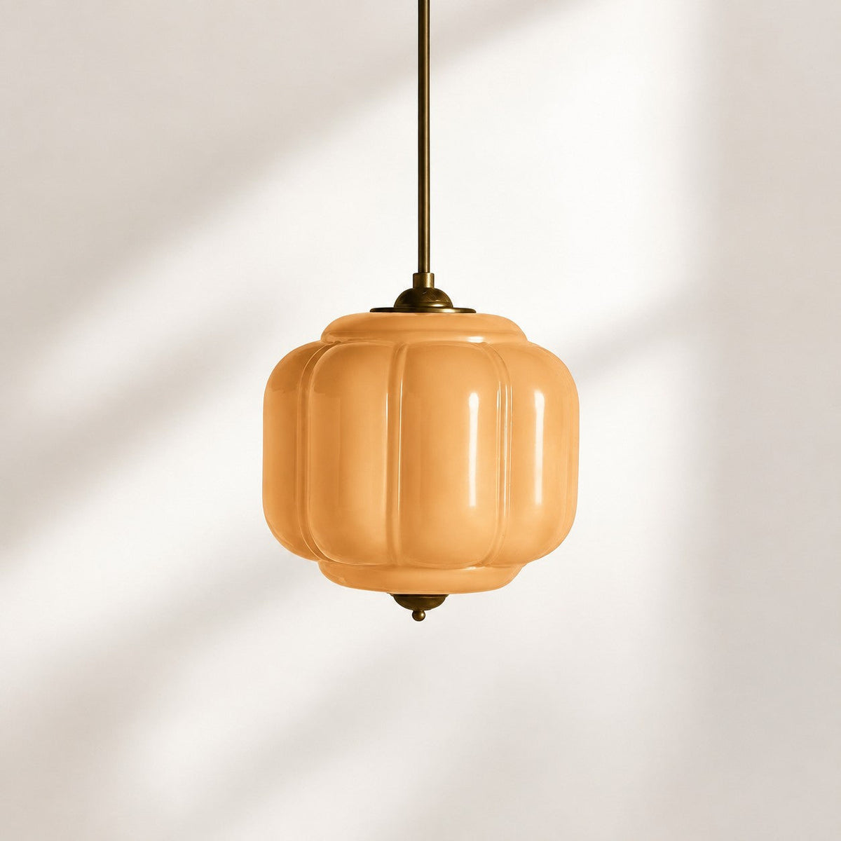 Vintage Scalloped Milk Glass Pendant - Modern Accent Light for Kitchen and Bedroom