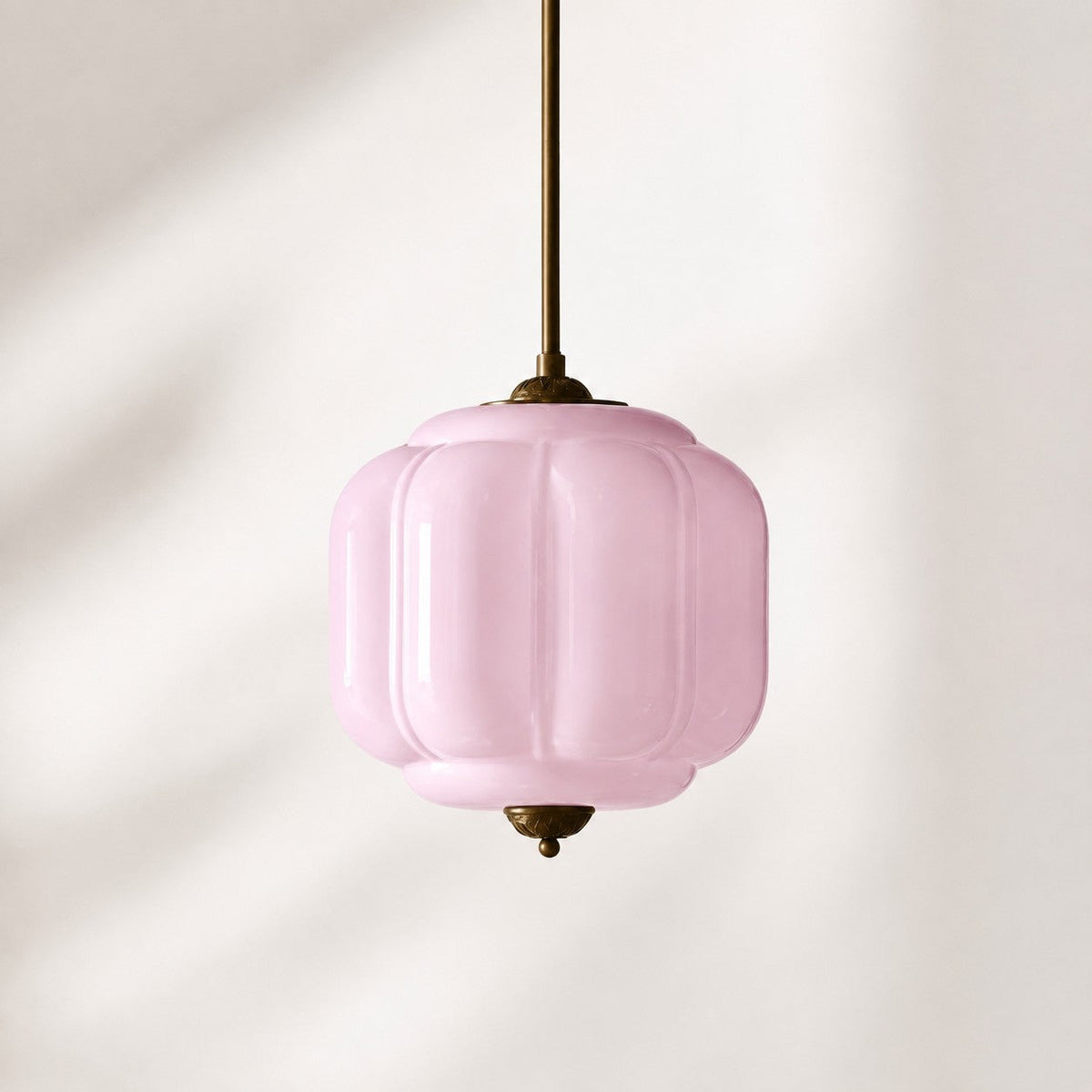 Vintage Scalloped Milk Glass Pendant - Modern Accent Light for Kitchen and Bedroom