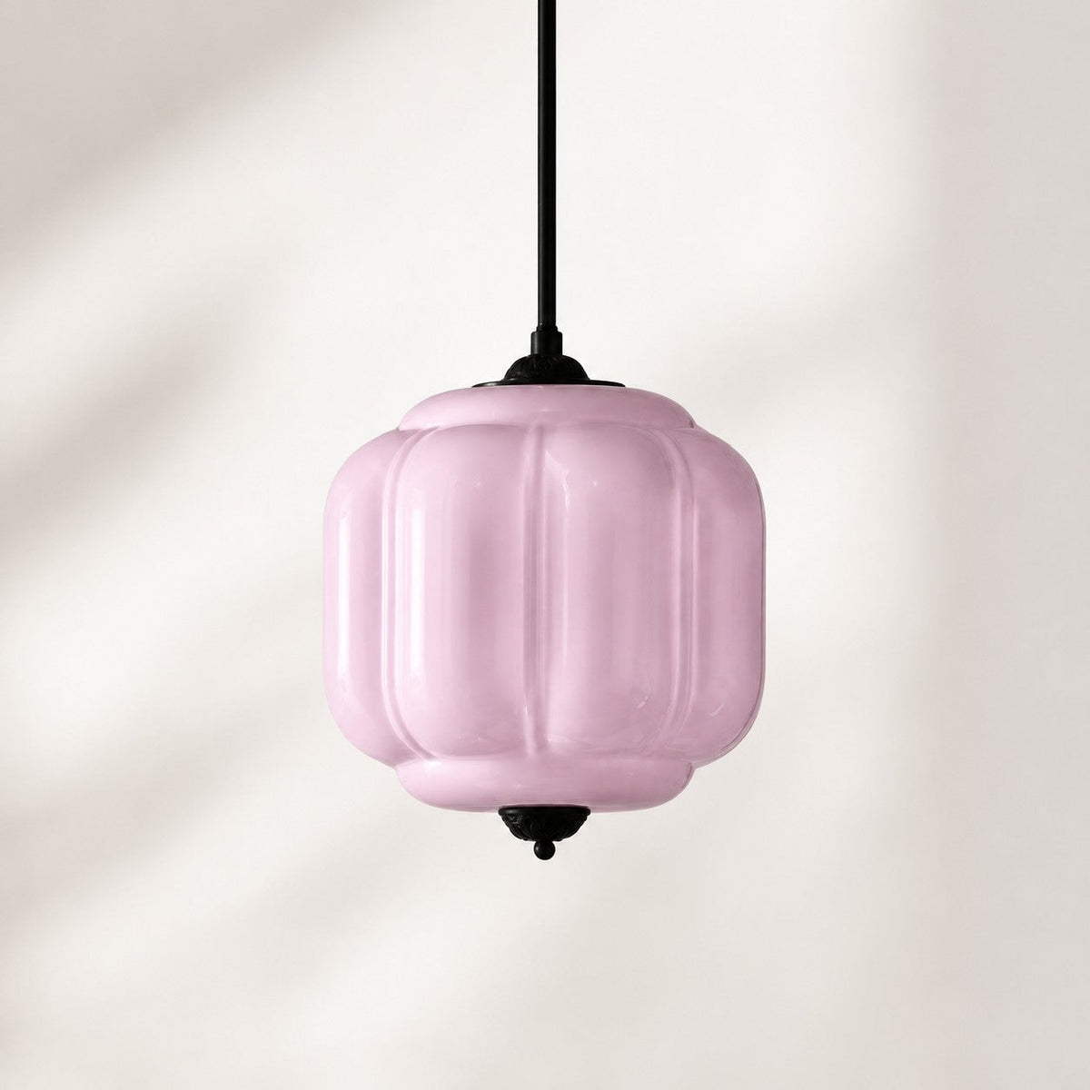 Vintage Scalloped Milk Glass Pendant - Modern Accent Light for Kitchen and Bedroom