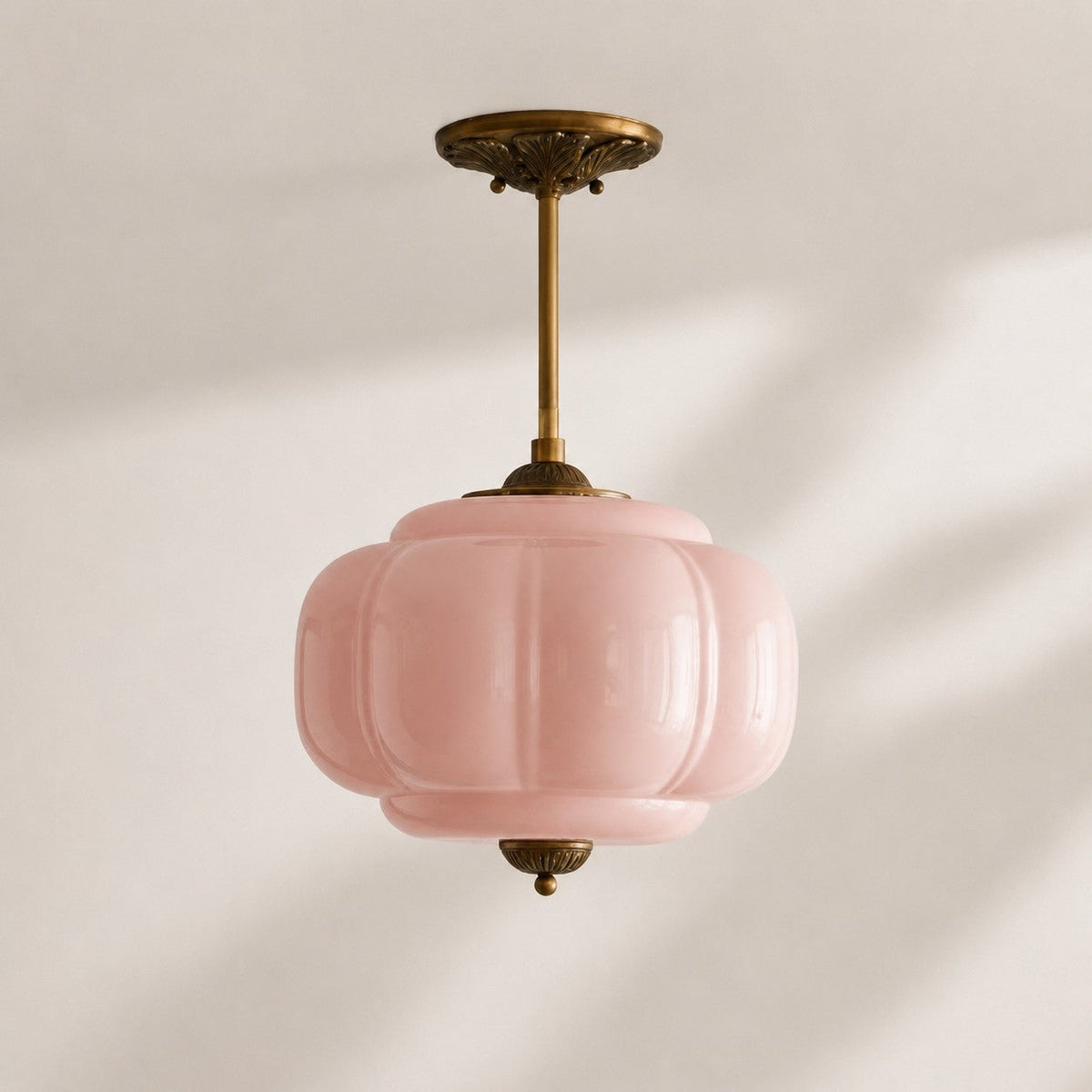 Vintage Scalloped Milk Glass Pendant - Modern Accent Light for Kitchen and Bedroom