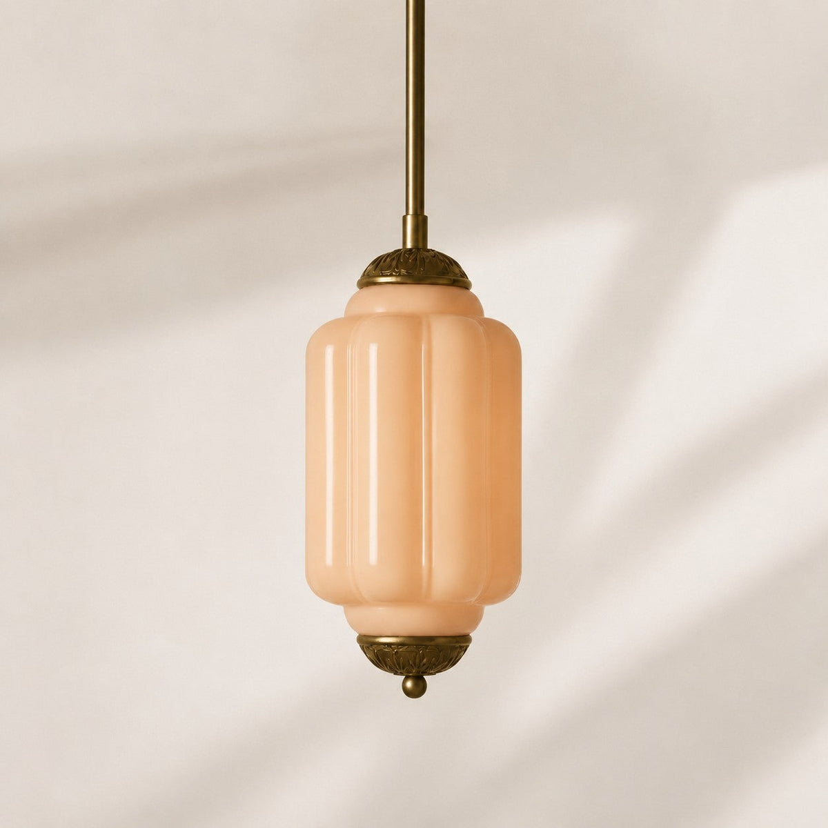 Vintage Scalloped Milk Glass Pendant - Modern Accent Light for Kitchen and Bedroom