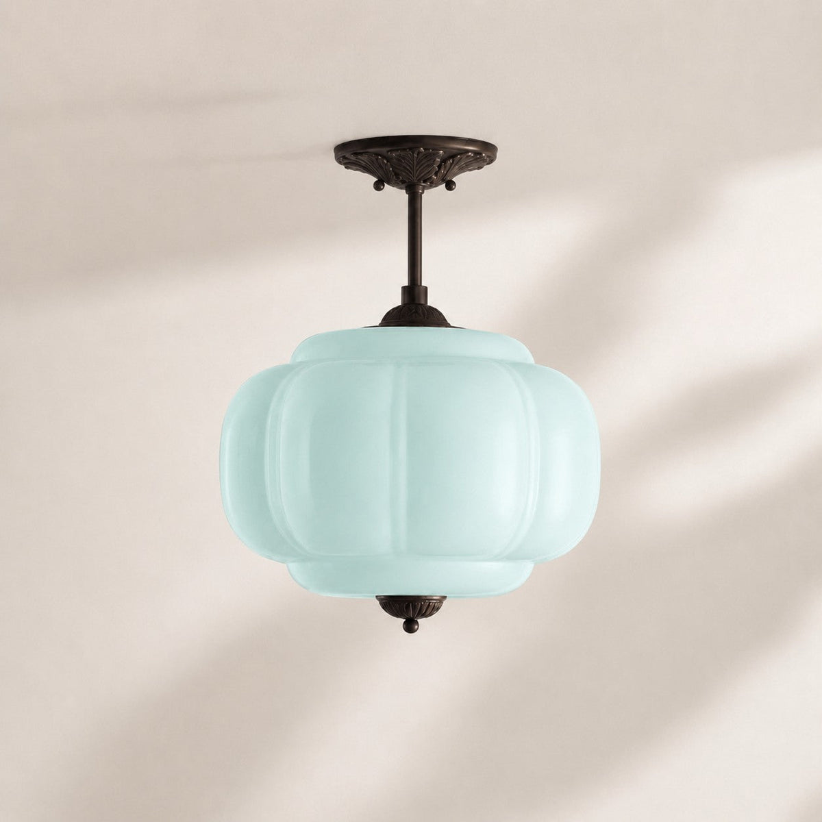 Vintage Scalloped Milk Glass Pendant - Modern Accent Light for Kitchen and Bedroom
