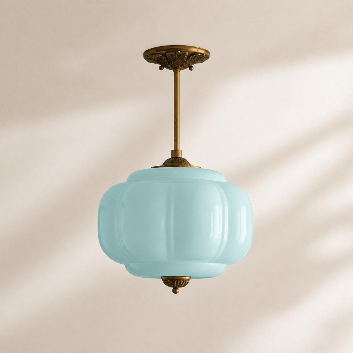 Vintage Scalloped Milk Glass Pendant - Modern Accent Light for Kitchen and Bedroom