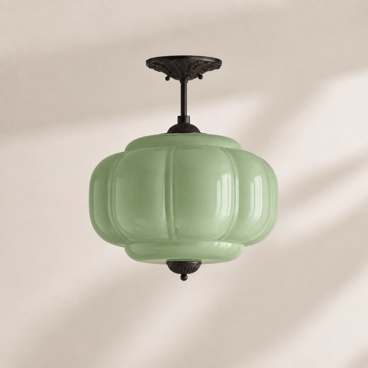 Vintage Scalloped Milk Glass Pendant - Modern Accent Light for Kitchen and Bedroom