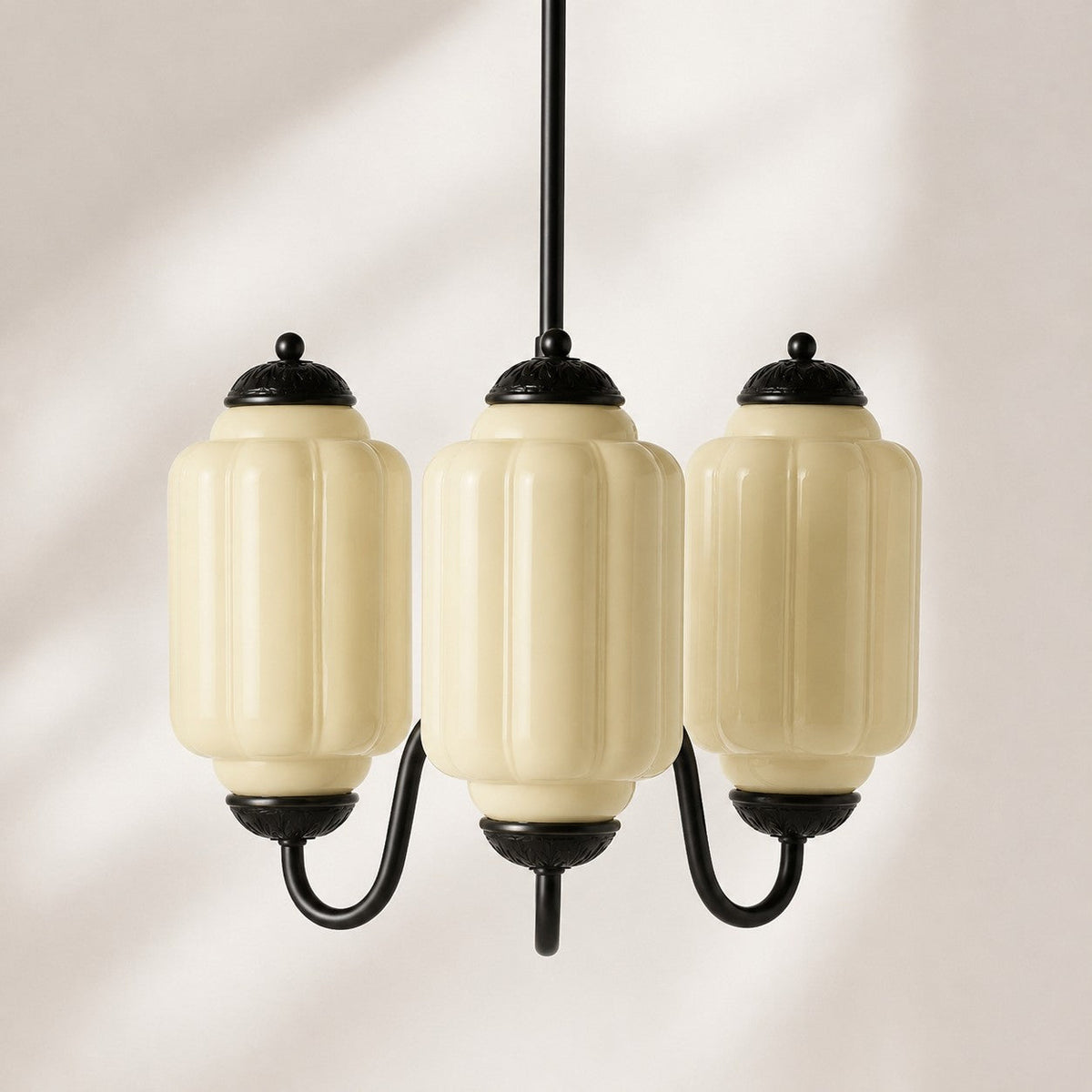 Vintage Scalloped Milk Glass Pendant - Modern Accent Light for Kitchen and Bedroom