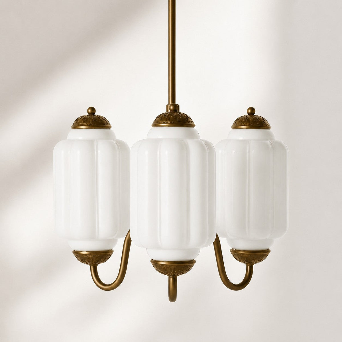 Vintage Scalloped Milk Glass Pendant - Modern Accent Light for Kitchen and Bedroom