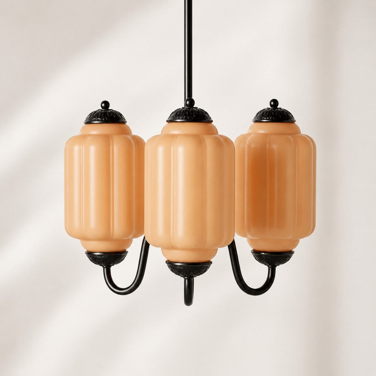 Vintage Scalloped Milk Glass Pendant - Modern Accent Light for Kitchen and Bedroom