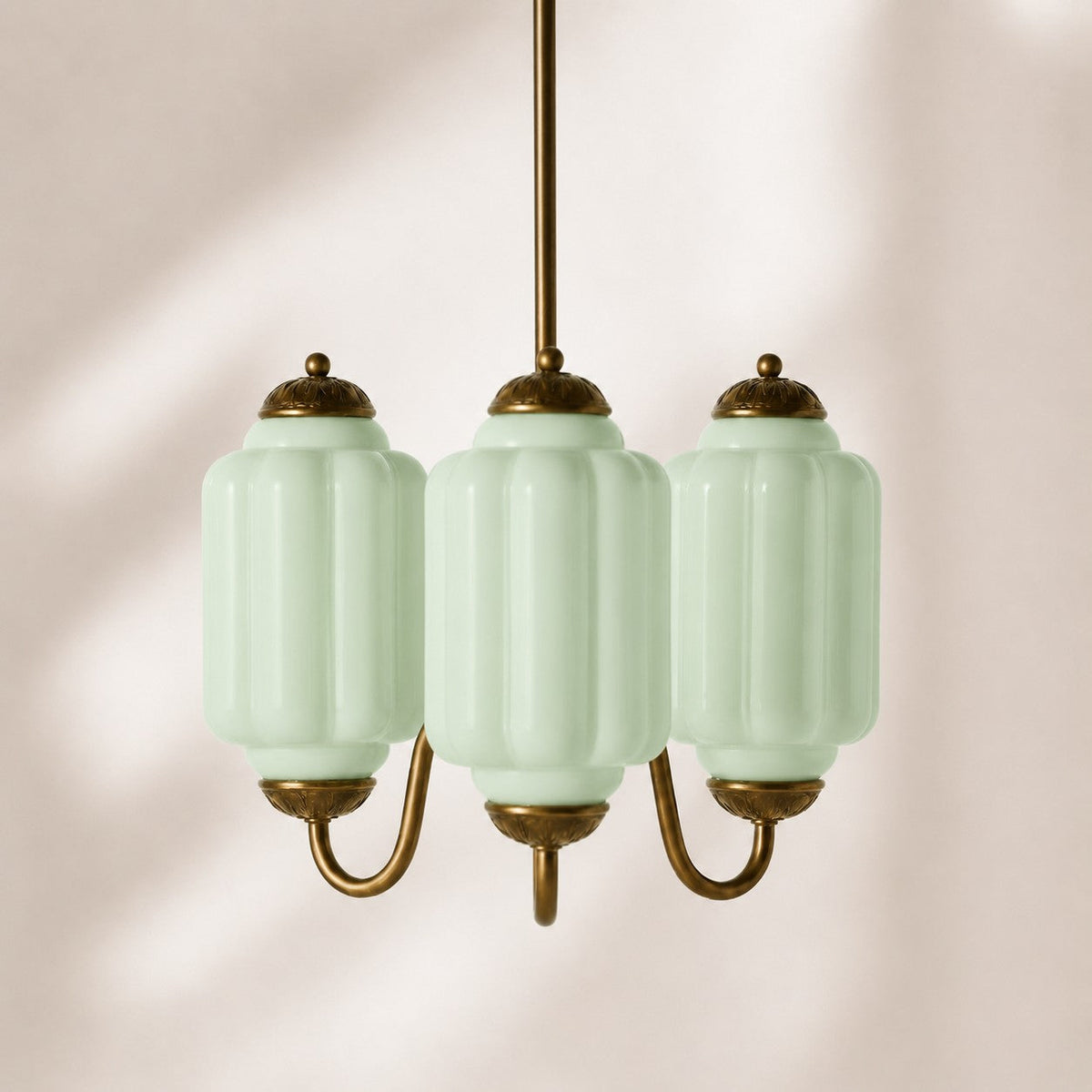 Vintage Scalloped Milk Glass Pendant - Modern Accent Light for Kitchen and Bedroom
