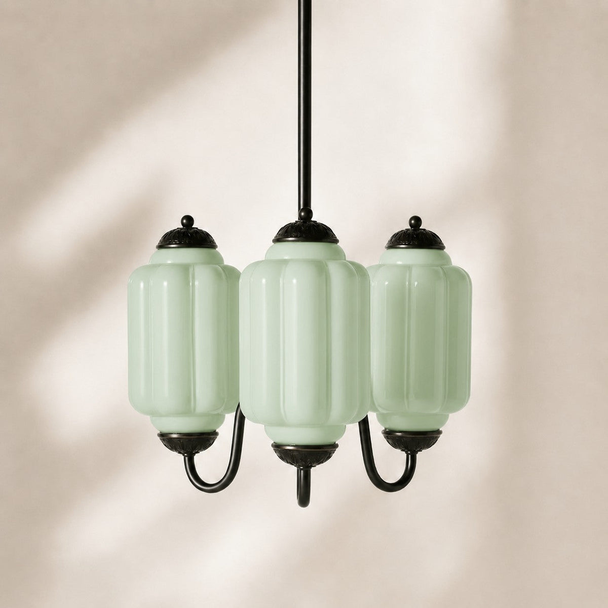 Vintage Scalloped Milk Glass Pendant - Modern Accent Light for Kitchen and Bedroom