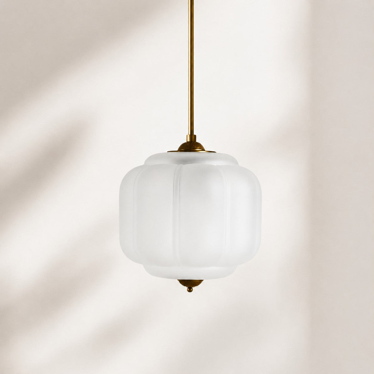 Vintage Scalloped Milk Glass Pendant - Modern Accent Light for Kitchen and Bedroom