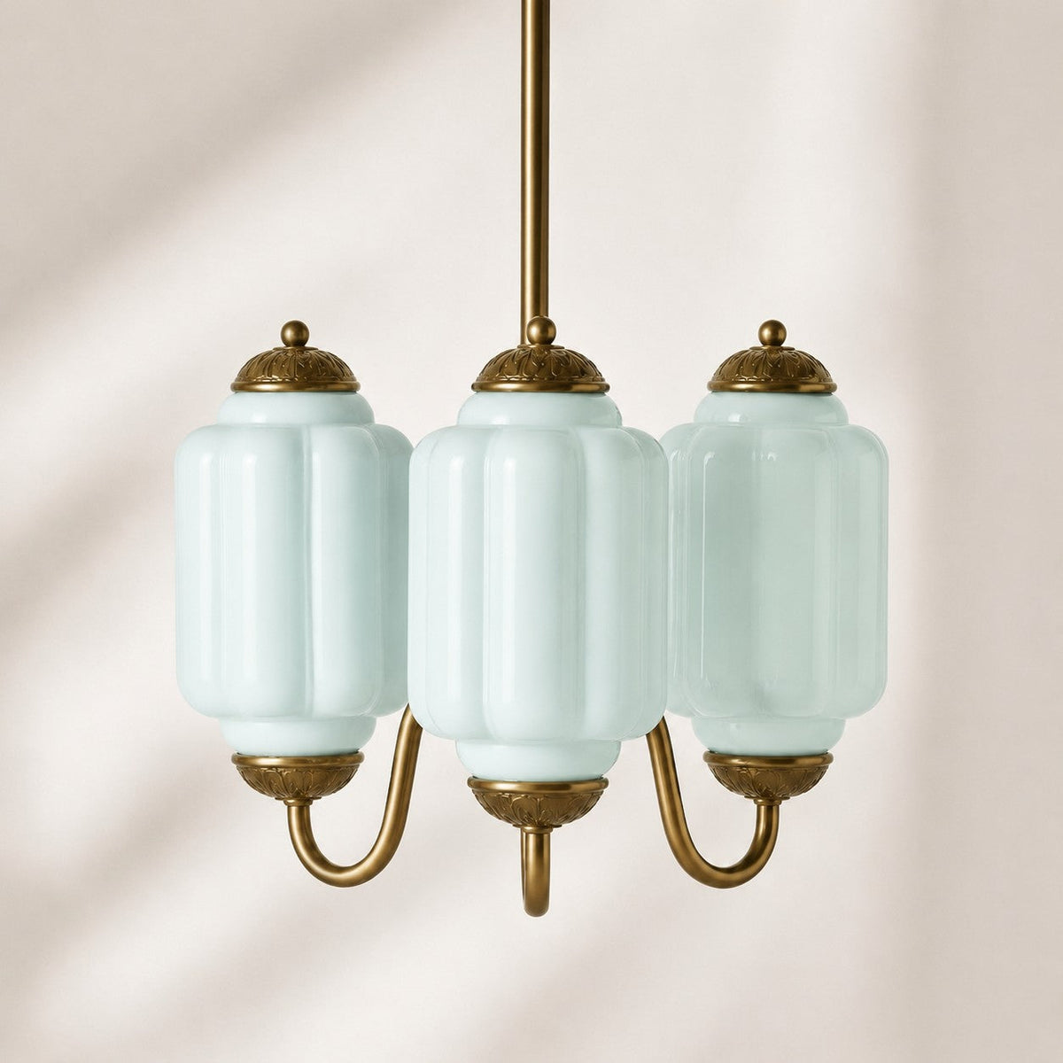 Vintage Scalloped Milk Glass Pendant - Modern Accent Light for Kitchen and Bedroom