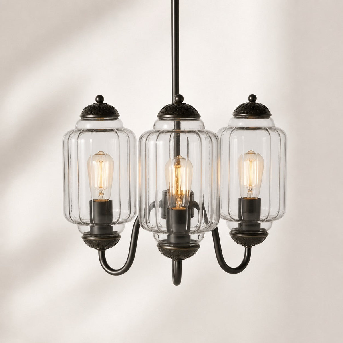 Vintage Scalloped Milk Glass Pendant - Modern Accent Light for Kitchen and Bedroom