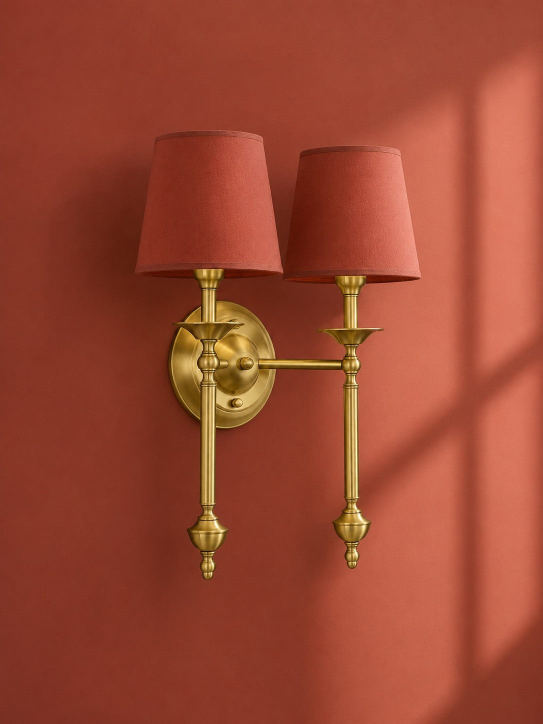 Fabric Shade Wall Sconce in Antique Copper - Vintage Luxury Light for Interiors