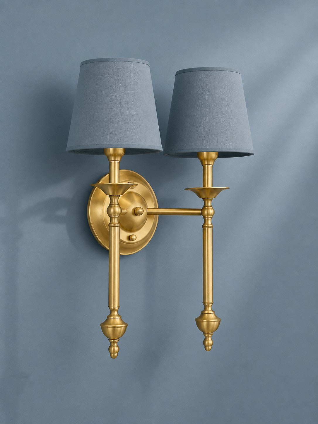 Fabric Shade Wall Sconce in Antique Copper - Vintage Luxury Light for Interiors