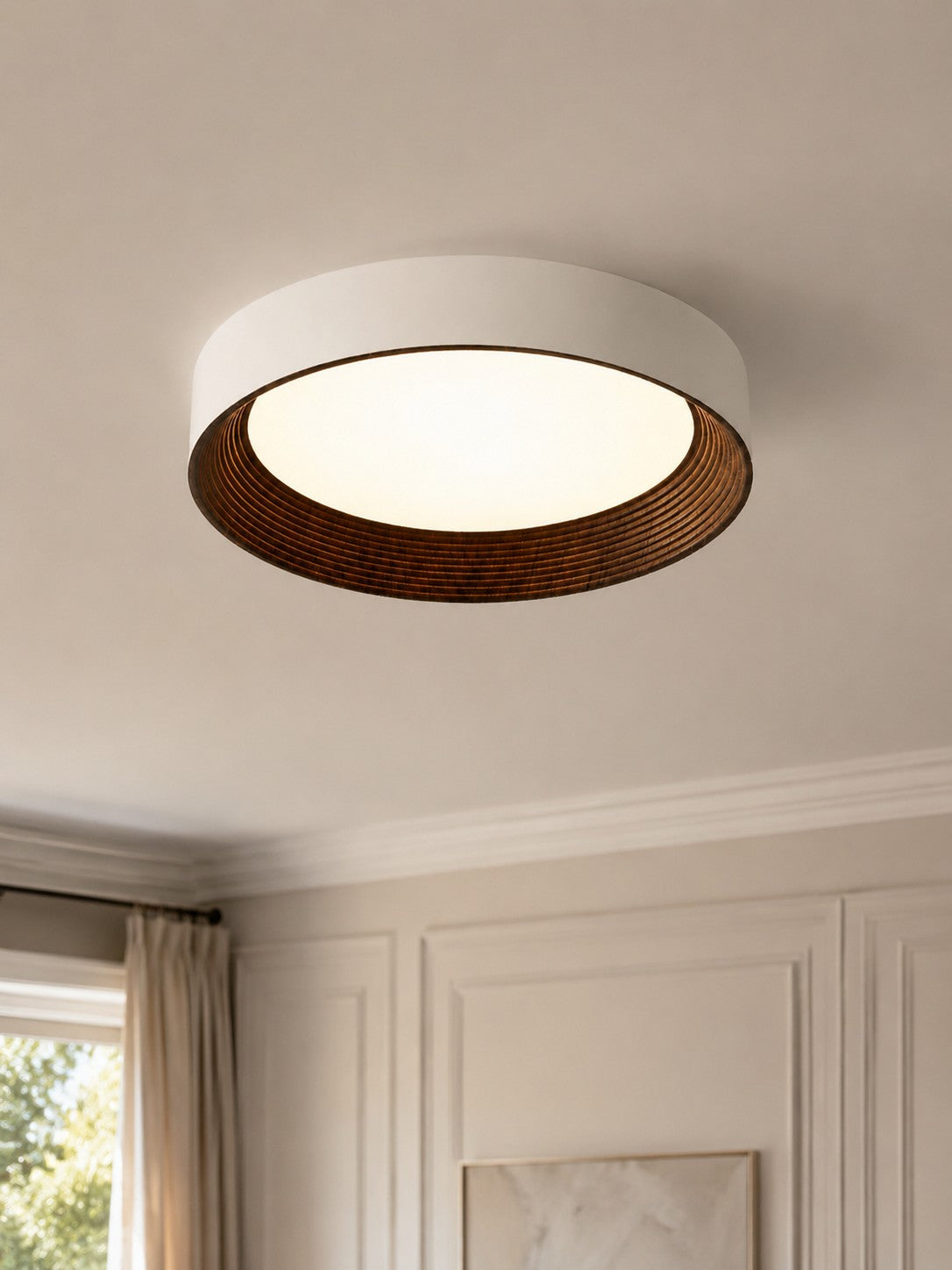 Minimalist Round Round Flush Mount Ceiling Light for Bedrooms or Living Room