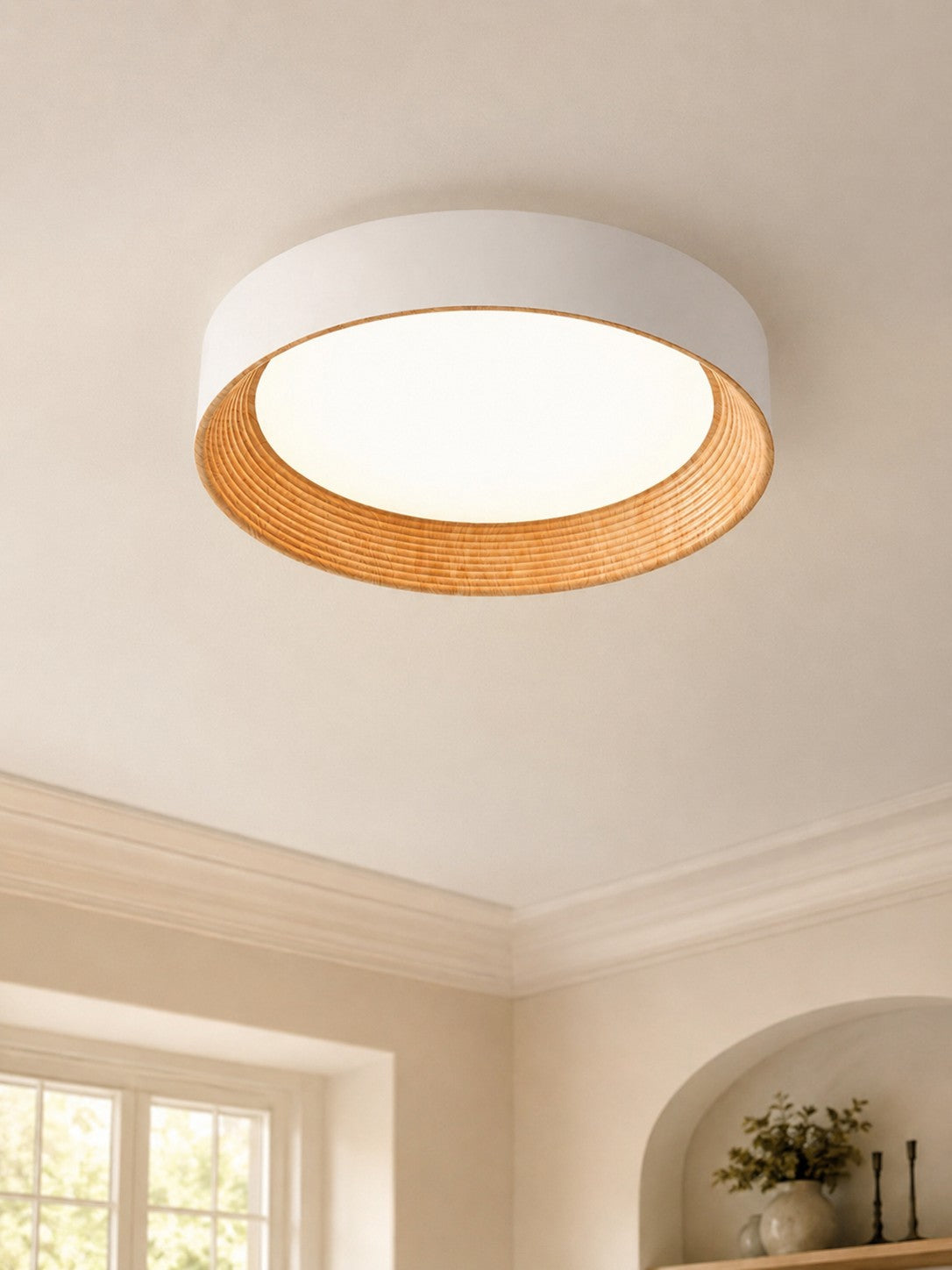 Minimalist Round Round Flush Mount Ceiling Light for Bedrooms or Living Room
