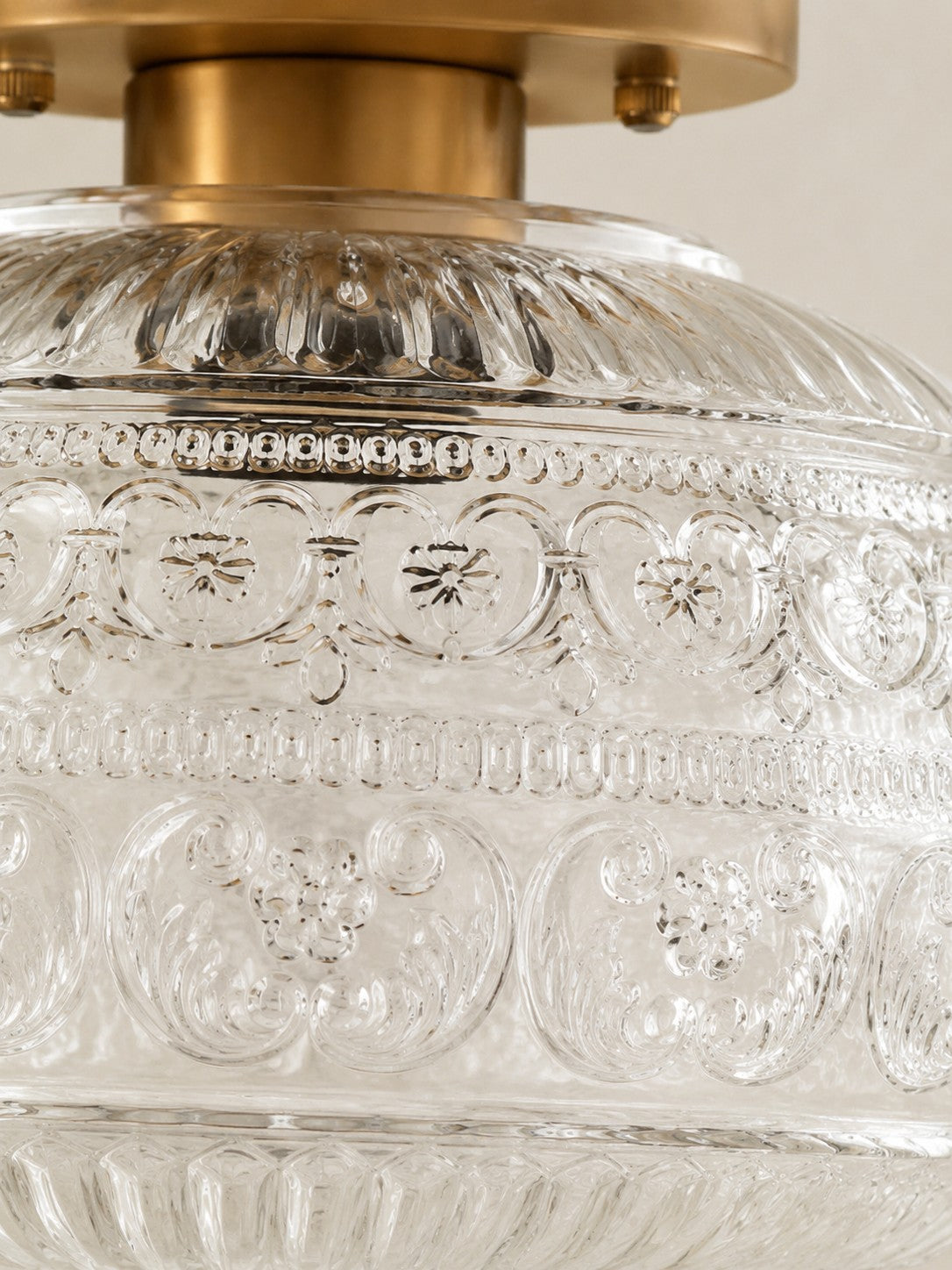 Vintage Glass Globe Ceiling Light - Textured Semi Flush for Any Room