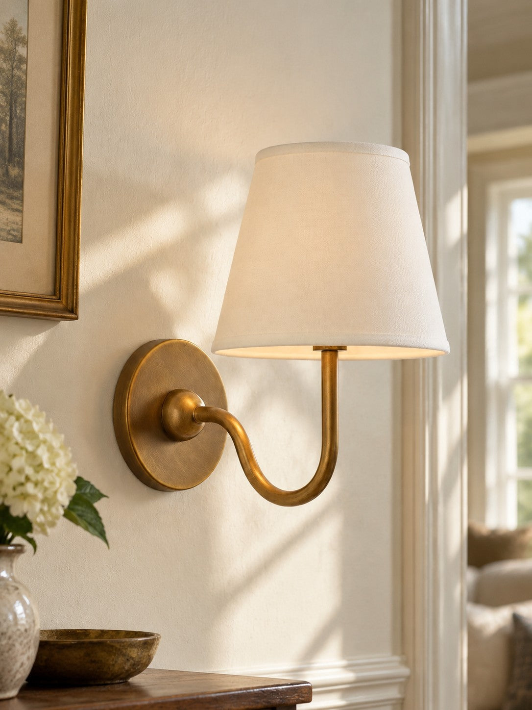 Fabric Shade Wall Sconce with Drum Shade - Classic Pleated Sconce Light
