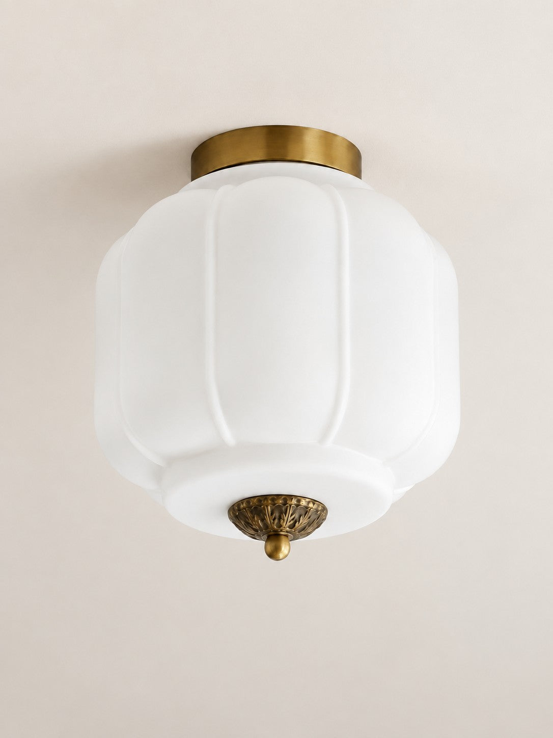 Flush Mount Milk Glass Ceiling Light – Modern Accent Lighting with Artistic Glass Shade