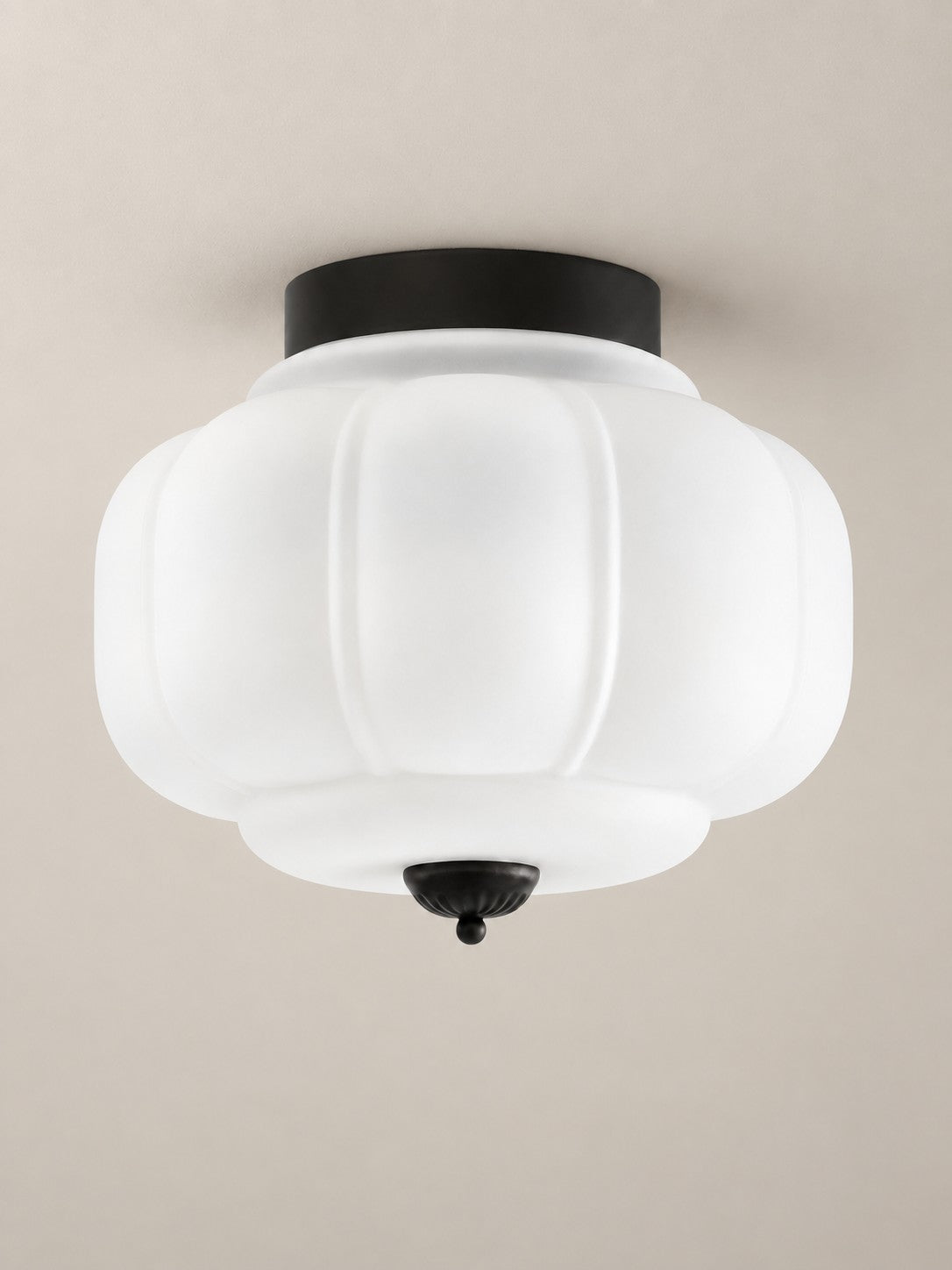 Flush Mount Milk Glass Ceiling Light – Modern Accent Lighting with Artistic Glass Shade
