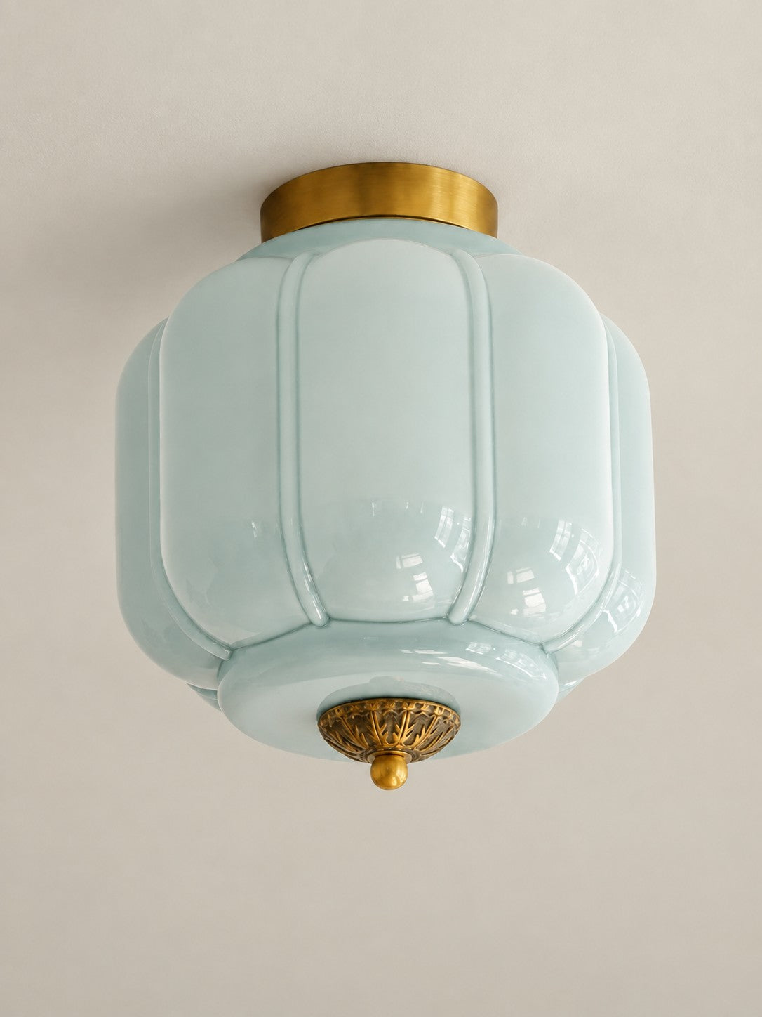 Flush Mount Milk Glass Ceiling Light – Modern Accent Lighting with Artistic Glass Shade
