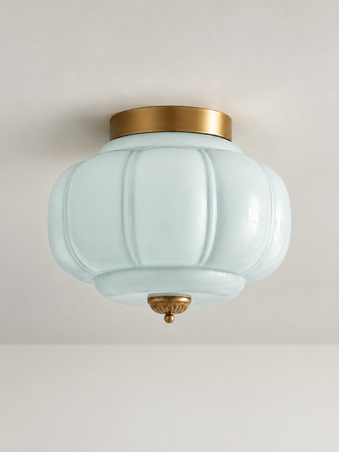Flush Mount Milk Glass Ceiling Light – Modern Accent Lighting with Artistic Glass Shade