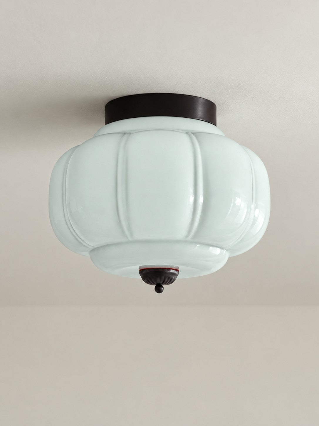 Flush Mount Milk Glass Ceiling Light – Modern Accent Lighting with Artistic Glass Shade