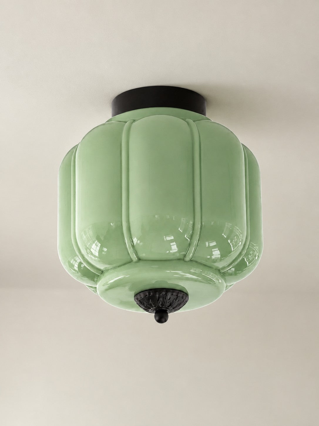 Flush Mount Milk Glass Ceiling Light – Modern Accent Lighting with Artistic Glass Shade