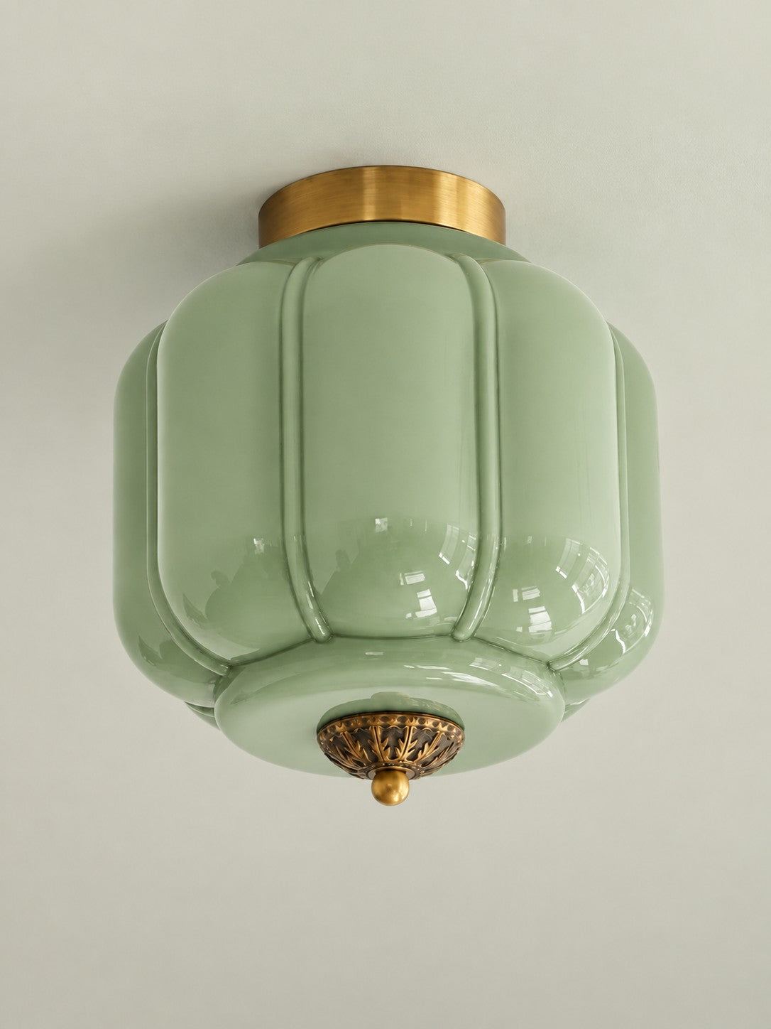 Flush Mount Milk Glass Ceiling Light – Modern Accent Lighting with Artistic Glass Shade