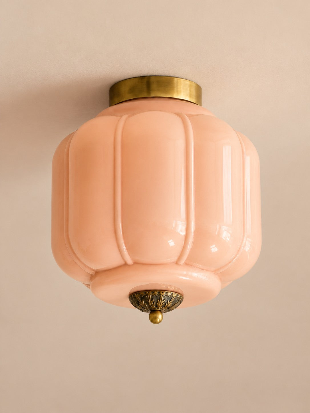 Flush Mount Milk Glass Ceiling Light – Modern Accent Lighting with Artistic Glass Shade