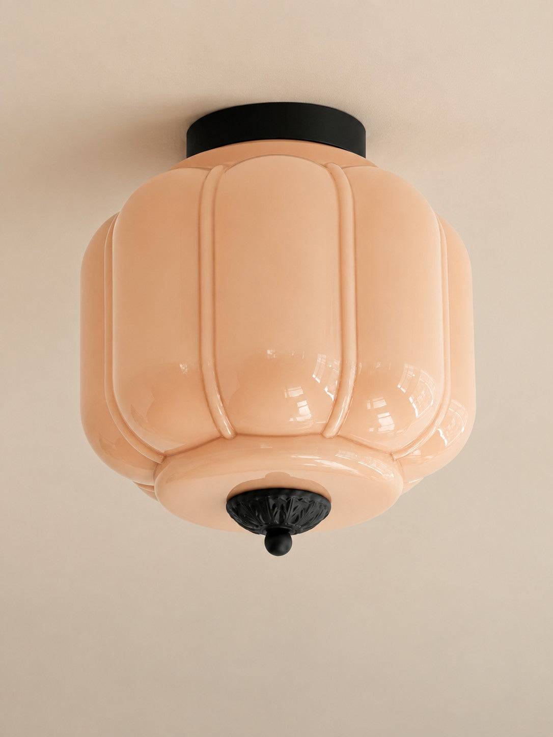 Flush Mount Milk Glass Ceiling Light – Modern Accent Lighting with Artistic Glass Shade