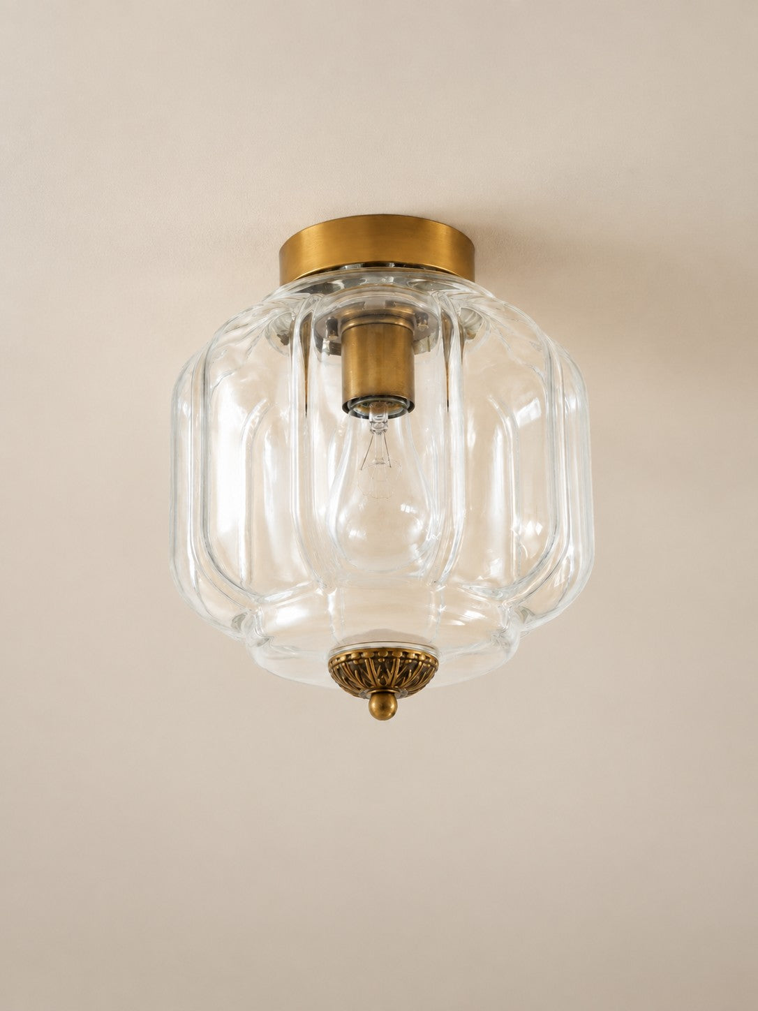 Flush Mount Milk Glass Ceiling Light – Modern Accent Lighting with Artistic Glass Shade