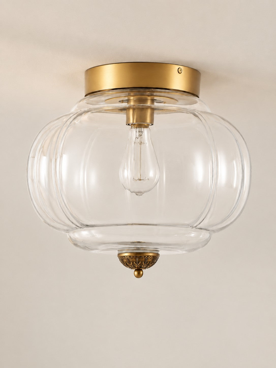 Flush Mount Milk Glass Ceiling Light – Modern Accent Lighting with Artistic Glass Shade