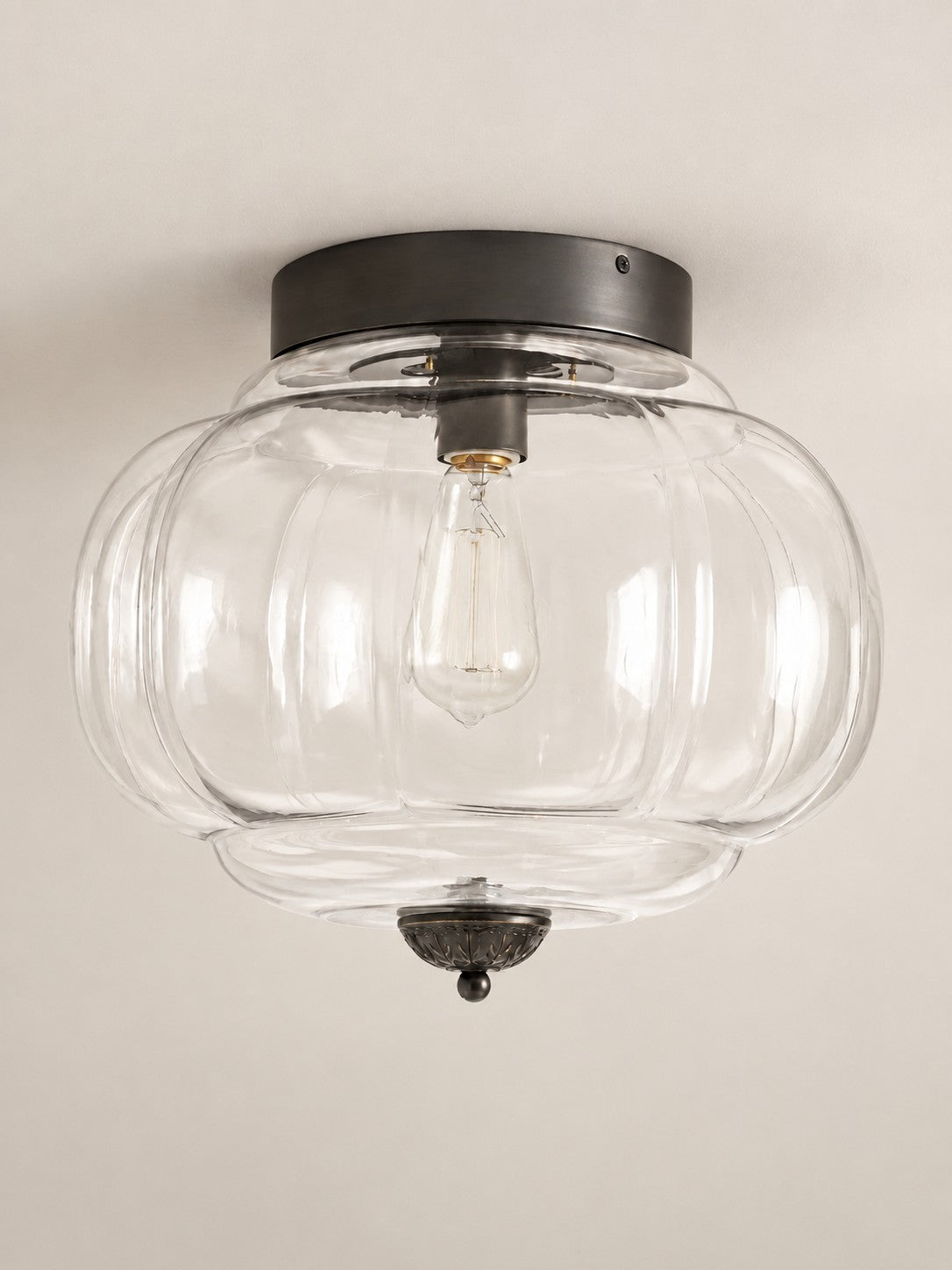 Flush Mount Milk Glass Ceiling Light – Modern Accent Lighting with Artistic Glass Shade