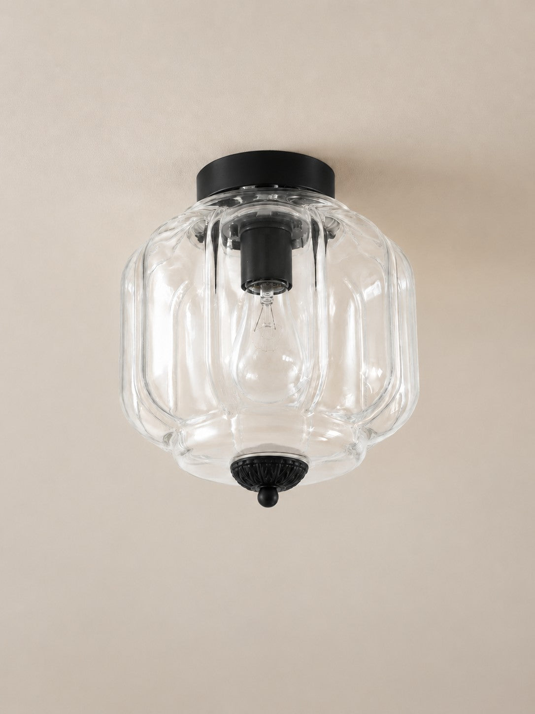 Flush Mount Milk Glass Ceiling Light – Modern Accent Lighting with Artistic Glass Shade